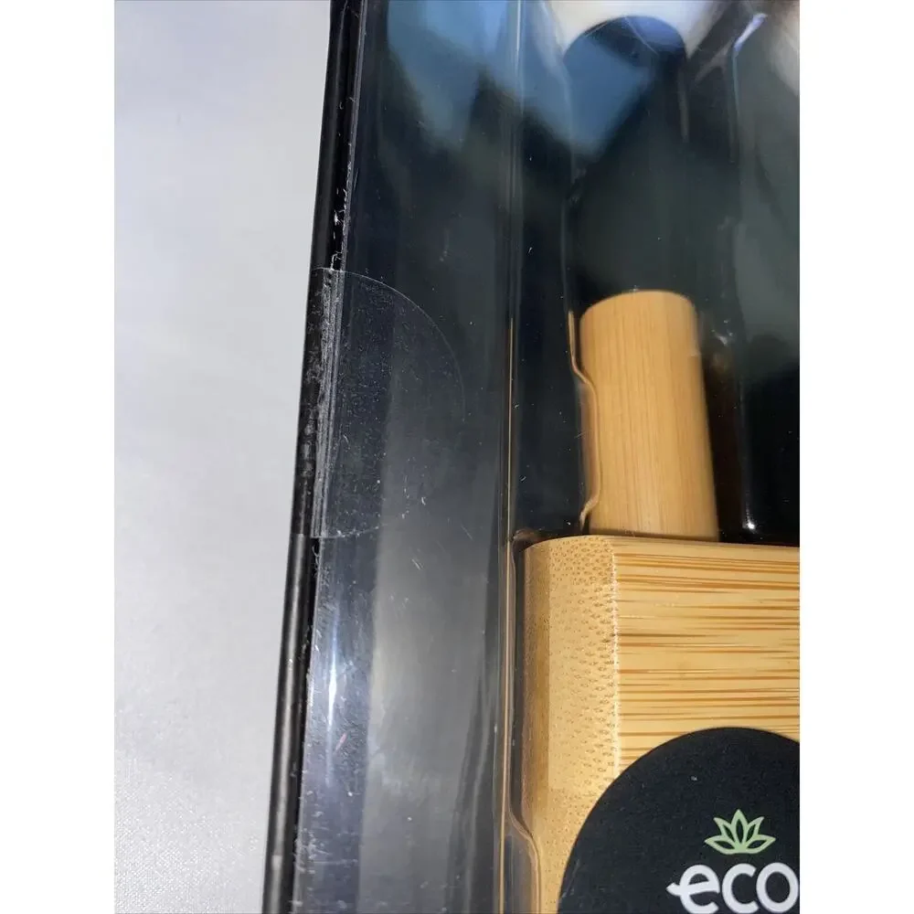 Eco Sanctuary Makeup Brush Set Of 6 & Holder( Bamboo Brush Stand) Black